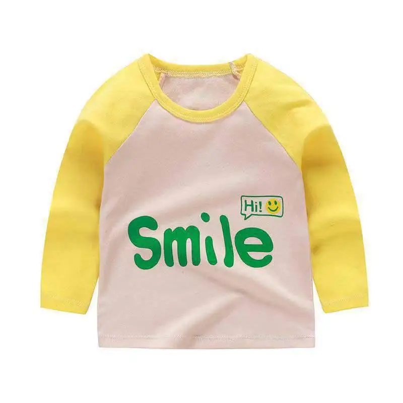 19 новая одежда для малышей детская модная повседневная футболка с длинными рукавами хлопковая одежда с принтом для маленьких мальчиков и девочек - Цвет: p8