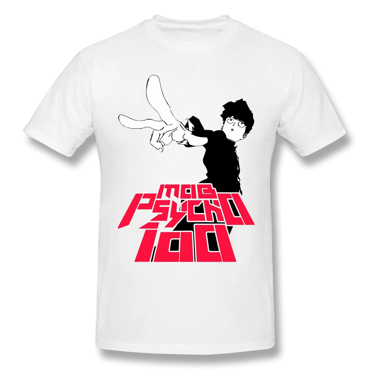 Мужские футболки с героями мультфильмов ONE PUNCH MAN Adventure хлопковые надписью MOB PSYCHO 100