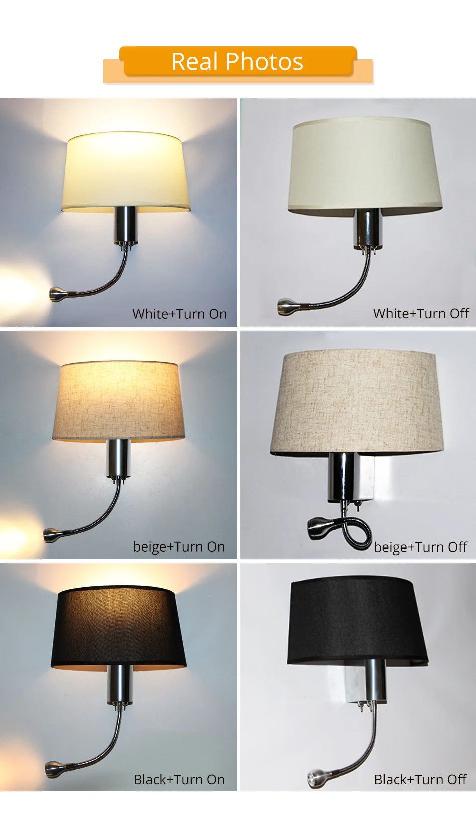 Modern LED Wall Lamp with Switch E27 Bulb Bedroom Sconces Indoor Vanity Bathroom Industrial Decoration Home Wall Mounted Light (9)