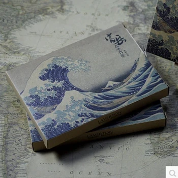 

36 kraft cartons with Katsushika Hokusai "Thirty-six Views of Fuyue" hand-painted illustration postcards / Greeting Card