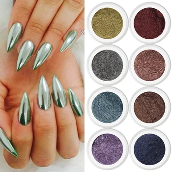 

Mirror Metallic Color Nail Powder Dazzling Silver Holographics Pigment Nail Art Decoration Cozy Mirror Nail Art Powder 1 Box