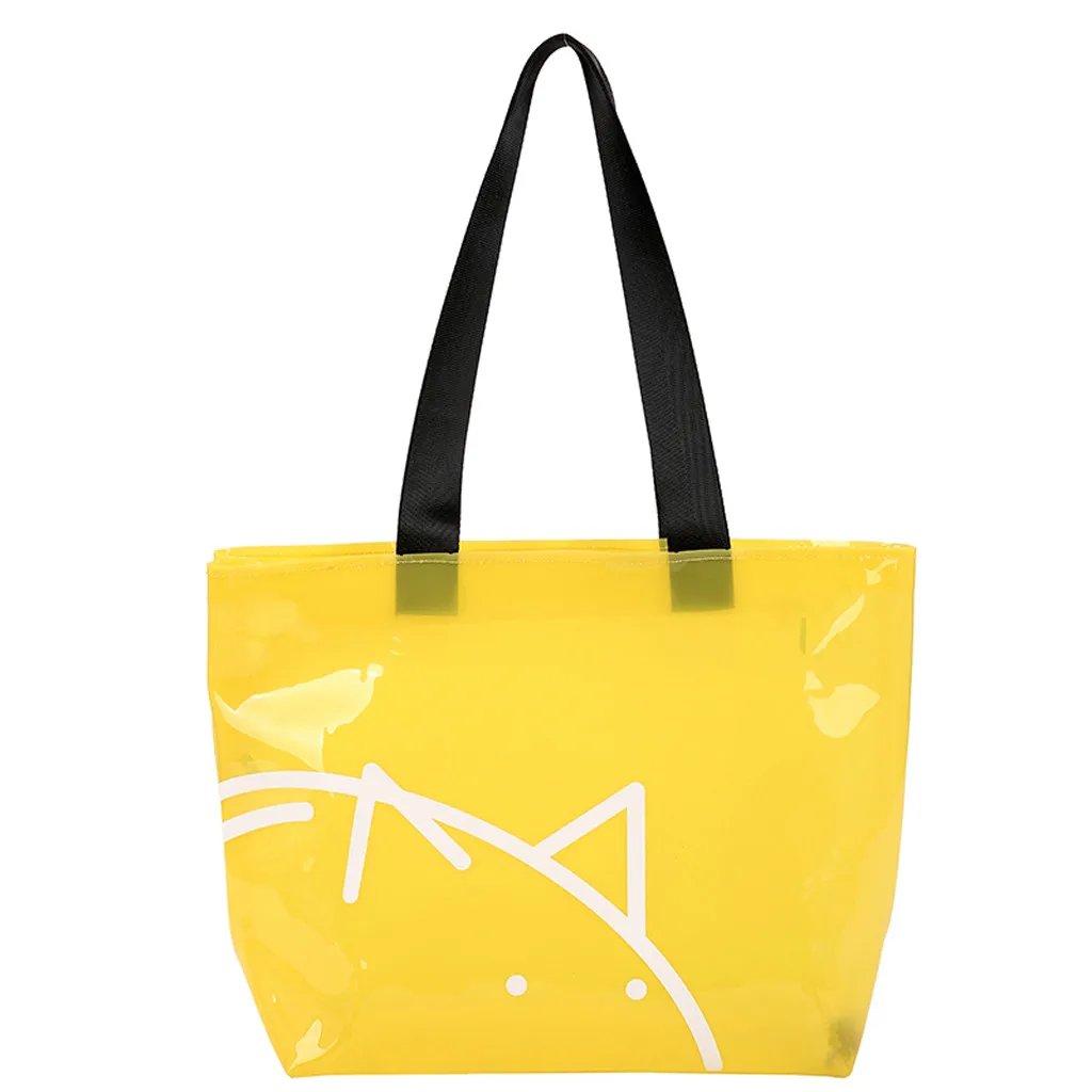 Женская сумка на плечо, карамельный цвет, поросенок, водонепроницаемая, с ручкой, высокая емкость, пляжная сумка, прозрачная сумка, Shippong, женская сумка# NG - Цвет: Yellow