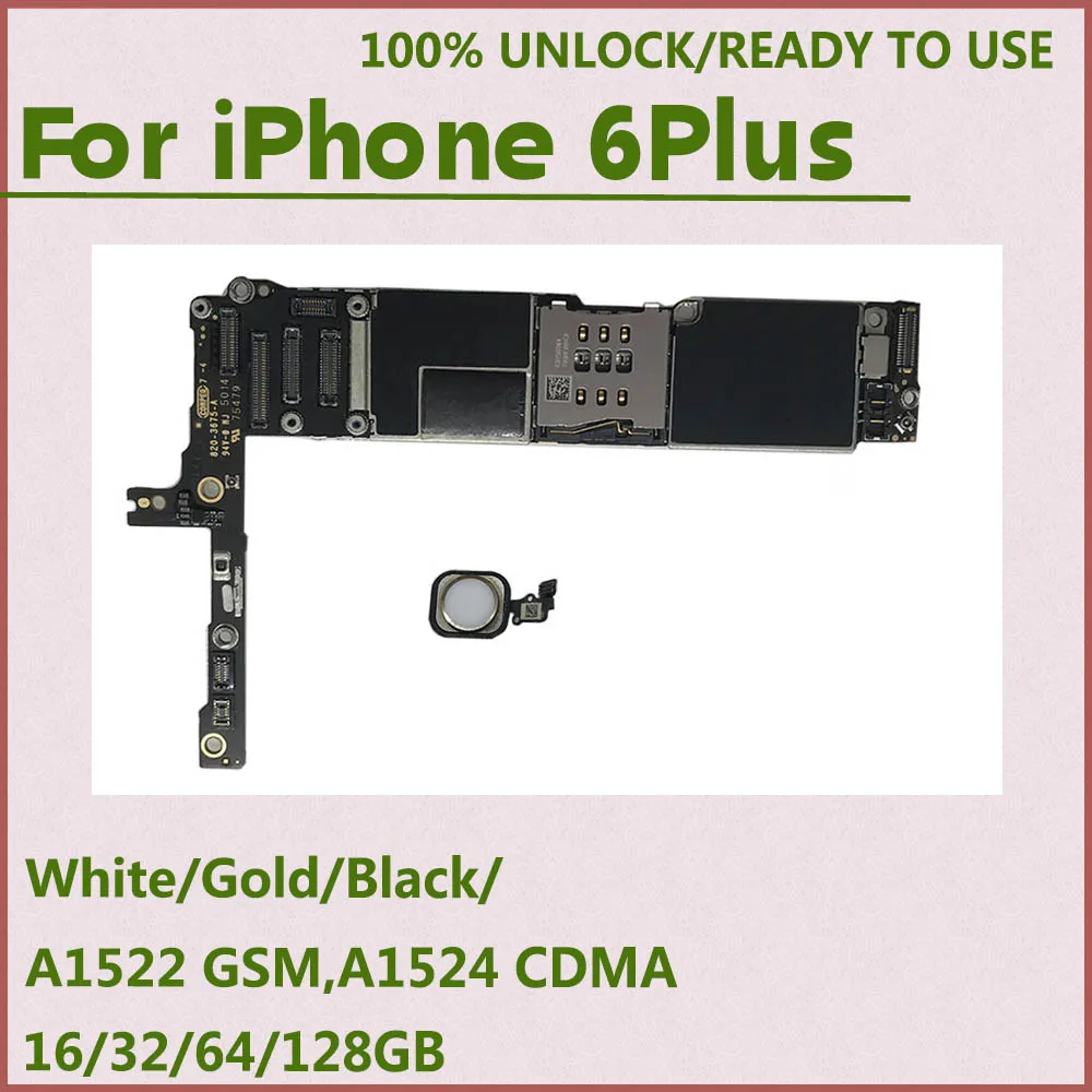 Оригинальная разблокированная материнская плата для iPhone 6 Plus Touch ID, материнская плата для iPhone 6 p, 16 ГБ/64 Гб/128 ГБ, черный, золотой, белый