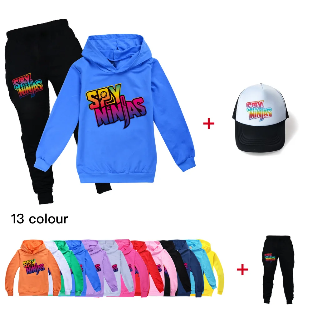 

Children's Clothing New SPY NINJA Costume Suit +hat Kids Clothes Girls Hoodie Sweatshirts Baby Boy Clothes 3-piece Suit