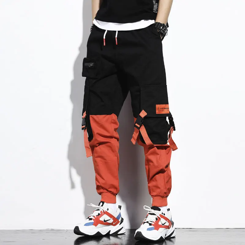 orange and black cargo pants