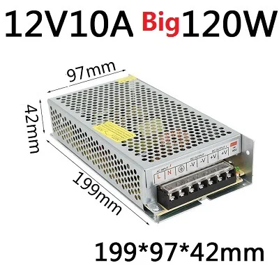DC12V10A120W Импульсный источник питания fonte AC110~ 220 В DC12V2A25W3A36W5A60W8.5A100W10A120W15A180W16.5A200W20A250W30A400W500W светодиодный smps - Цвет: DC12V10A120W