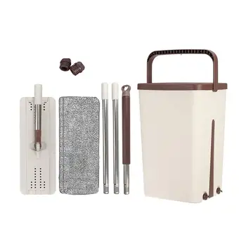 

Magic Mops Cleaning Mops Free Hand Mop With Bucket Floors Squeeze Flat Mop With Water Home Kitchen Floor Cleaner With 10PCS Mops