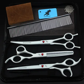

7 inch Professional pet Hairdressing grooming scissors set Cutting scissors Thinning scissors Barber shears+kits+comb+Thinning