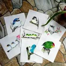 Натуральный коттоновый холст ткань ручной работы diy окрашенная вручную ткань птица цифровые печатные лоскутное шитье ткань 15X 15 см 7 шт./лот