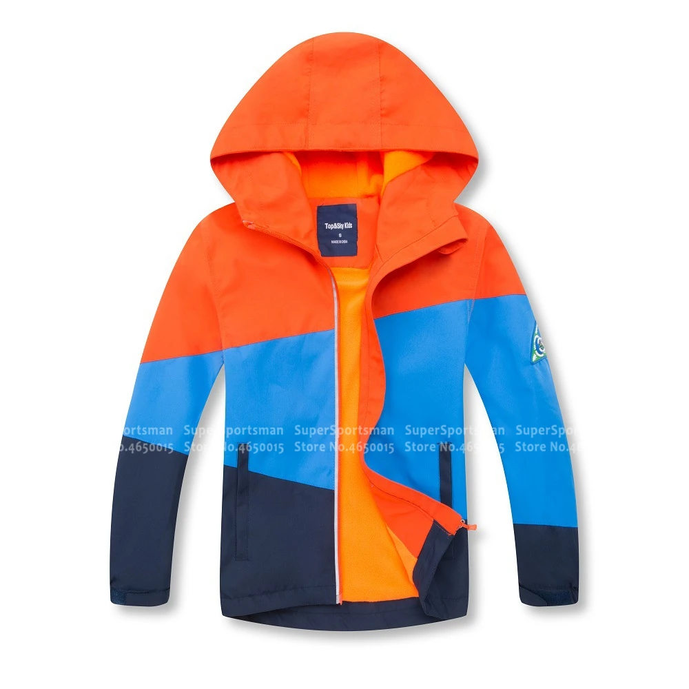 Зимние флисовые водонепроницаемые куртки для мальчиков и девочек, детские спортивные походные пальто, детский кемпинг, катание на лыжах, ветровка - Цвет: Оранжевый
