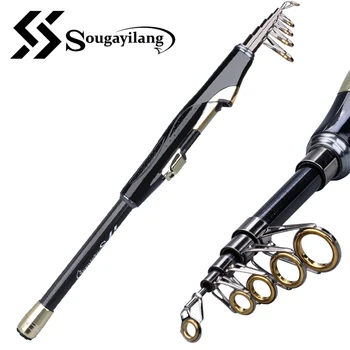 

Sougayilang 1.8-2.4M Fishing Rod M Power Travel Rod Carbon Fiber Telescopic Rod Spinning Sea Rod Fishing Tackle Pesca