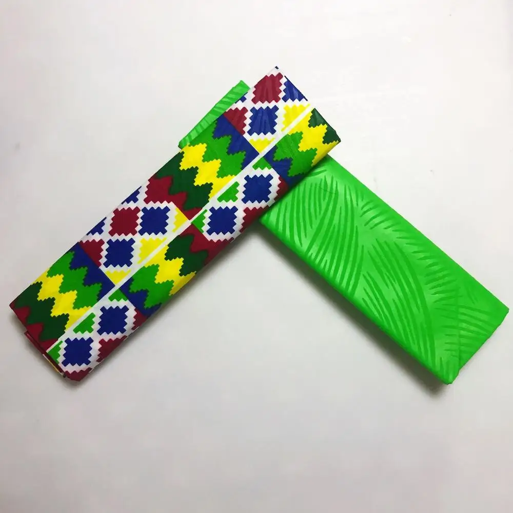 Желтый полиэстер воск Chitenge Ghana Ankara Kente воск ткань Африканская Kitenge принт ткань для ткани в 2+ 2 ярдов AW30 - Цвет: 6