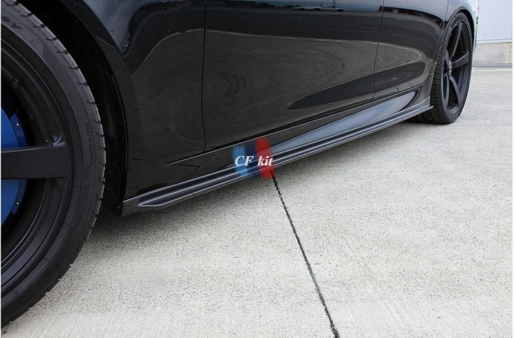 3D Стиль углеродного волокна боковые юбки для BMW F10 M5 Боковой бампер M Tech обвес M Спорт Авто Стайлинг