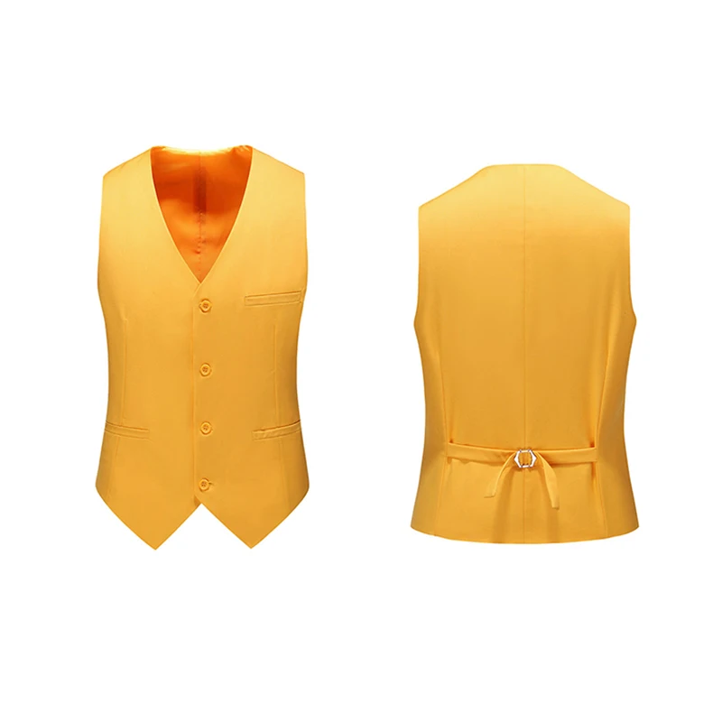 waistcoat yellow Для мужчин костюмы двубортный королевский синий высококачественные для жениха для выпускного вечера slim fit костюм для свадьбы, смокинг мужской костюм, комплект из 2 предметов, костюм - Цвет: waistcoat yellow