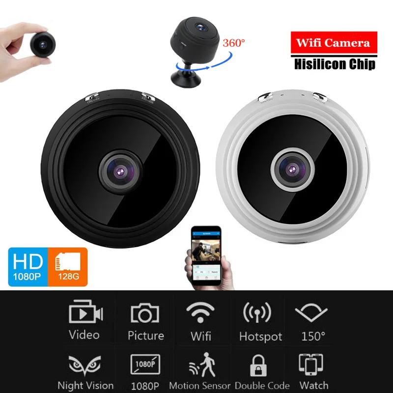 1080P Wifi Mini Camera Home Security P2P Camera WiFi day Night Vision Wireless Surveillance Camera Remote Monitor Phone App