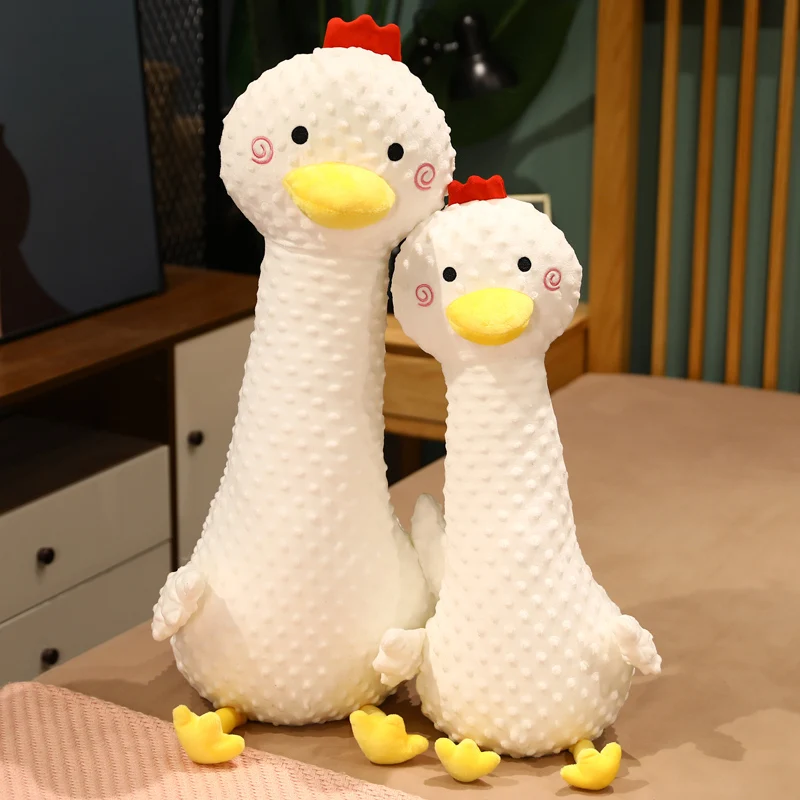 New Huaggble Big Plush White Duck Toy Giant SIze Pink Duck Sky Long Neck Goose Lifelike Animal Doll toys for Kids Birthday Gift