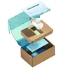 Custom logo printed cardboard black pink quick self seal postal boxes personalised adhesive tear strips box packaging 6