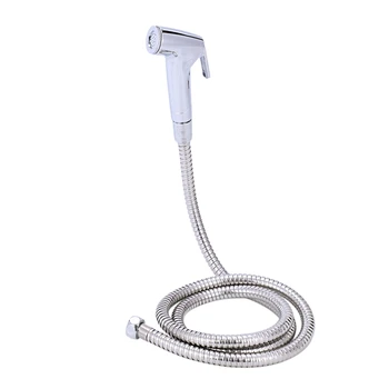 

Chrome Bidet Shattaf Douche Spray Hygienic Toilet Shower Head Hose Set Muslim