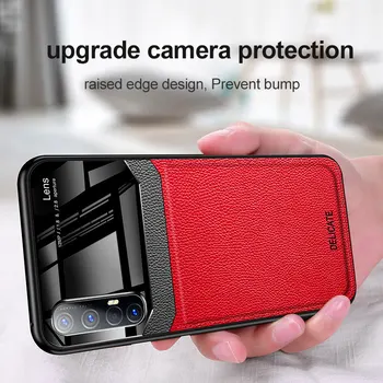 Перейти на Алиэкспресс и купить Oppo Reno 3 Pro Reno3Pro чехол из искусственной кожи плексиглас задняя крышка Жесткий чехол для Oppo Reno3 Pro Reno 3Pro 5G Защитная крышка для телефона