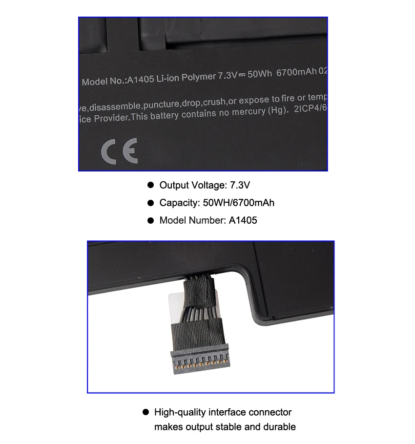 Аккумулятор KingSener A1405 для ноутбука Apple MacBook Pro 13 дюймов A1369 Mid 2010/2011 A1466 2012 EMC 2469 020739 A 7 3