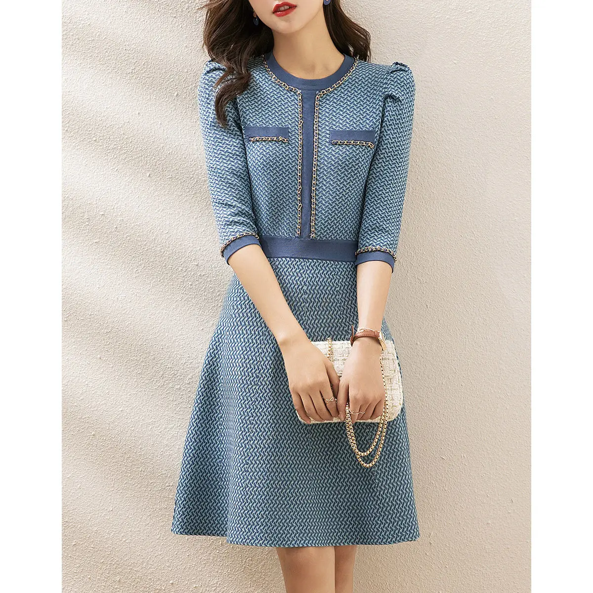 Fashion Dresses Woolen Dresses COS Woolen Dress blue casual look 