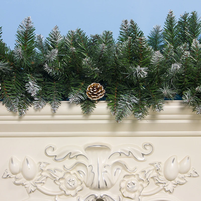 2.7m Christmas Vine PVC Artificial Pine Vine Rattan Christmas Window Door Home Party Decoration 9ft Vine Garland Decoration