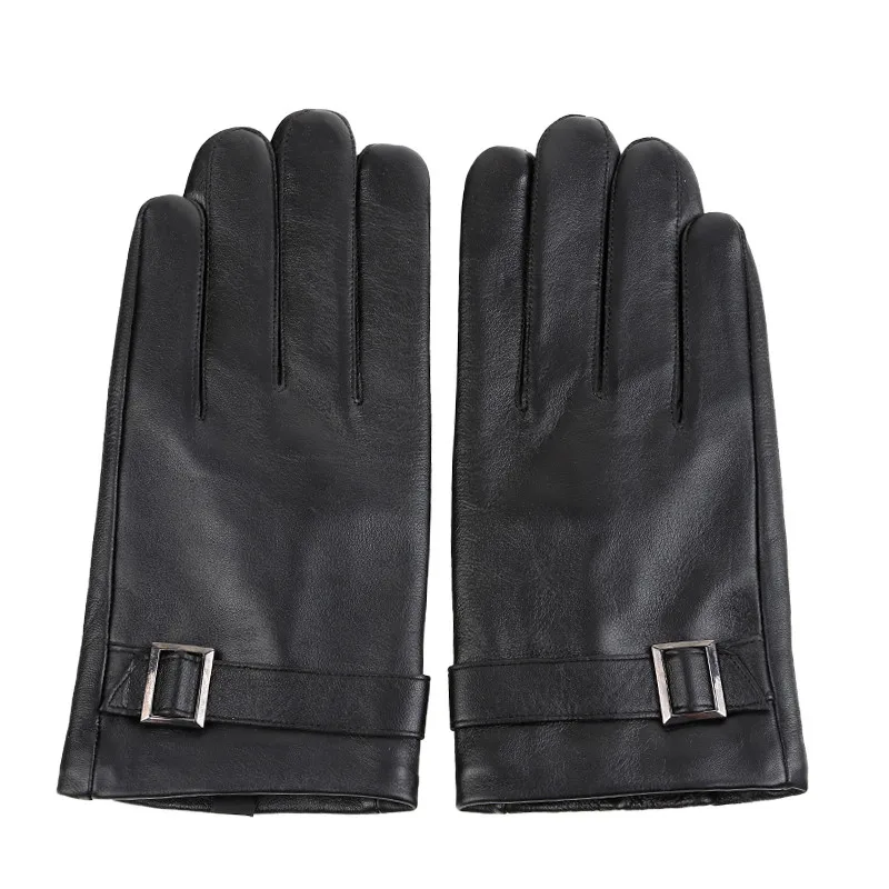 Зимние мужские перчатки из козьей кожи плюс бархатные теплые перчатки для вождения полная ладонь