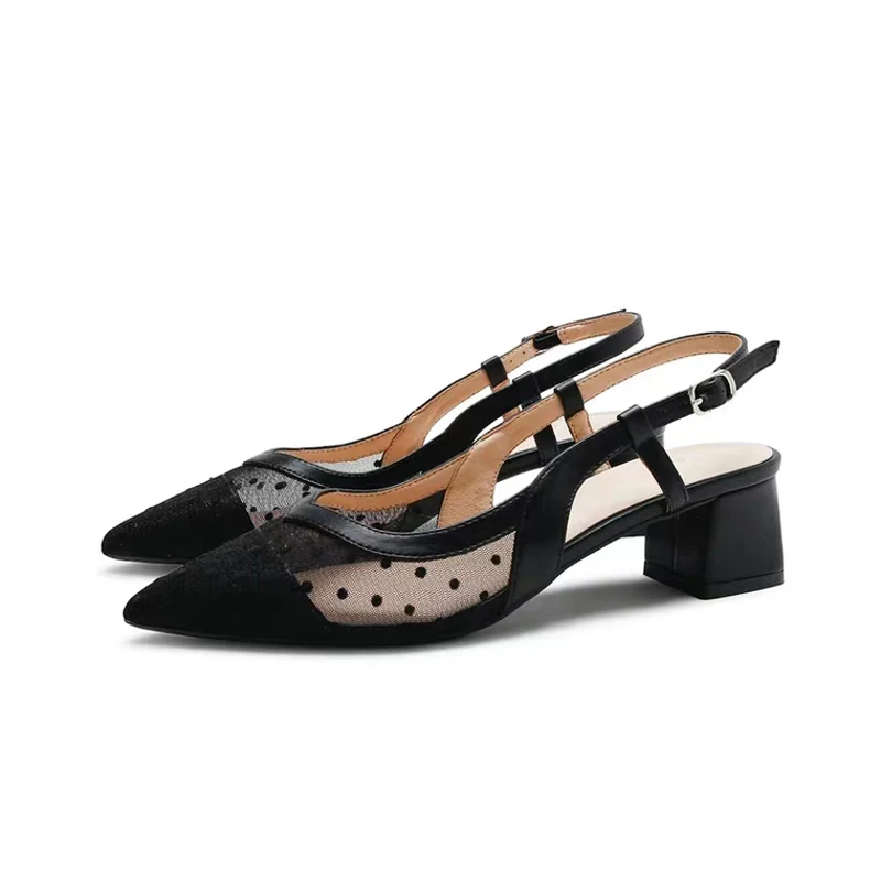 polka dot chunky heels