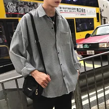 Длинный рукав Ласточка Gird уличный сверхразмерный Повседневный модный костюм мужские рубашки