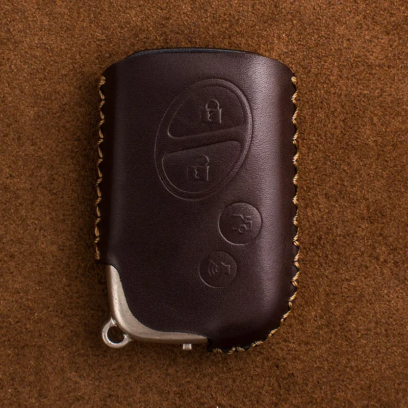 Натуральная кожа ключ чехол ключ крышка Защита сумка для Lexus CT200H GX400 GX460 IS250 IS300C RX270 ES240 ES350 LS460 GS300 450h 460h - Название цвета: 4Button Brown