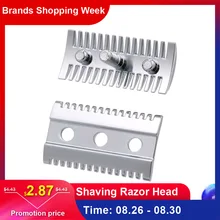 Безопасная бритвенная головка для бритья, бритва для парикмахера с двойными краями, безопасная бритва, открытая расческа, профессиональная Бритва для бороды, волос