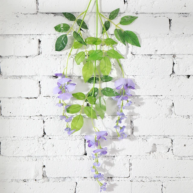 Wisteria Vine Artificial Flowers Silk Garland Arch plant decor home garden decoration hanging plant wall christmas decoration SMTZTH002