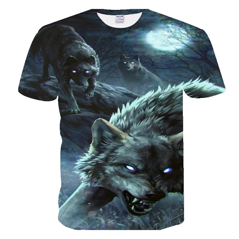 Мужская Новая летняя футболка с рисунком волка Футболка мужская 3D футболка Новинка топы с животными футболки мужские футболки с коротким рукавом