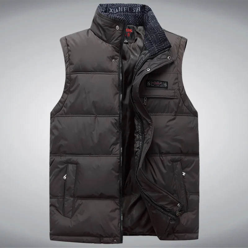 

Waterproof 2020 Men's Down Vest Homme Winter Casual Coats Male Warm Sleeveless Jacket Photographer Men Waistcoat