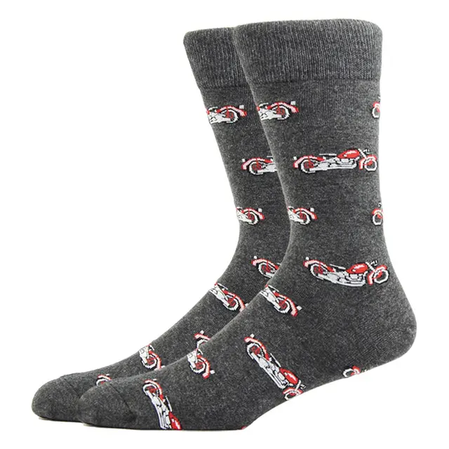 Happy Men Socks Harajuku Funny Socks With Print Fashion Motorcycle Jeep Bicycle Hip Hop Cool Compression Socks Men's Clothing HG11027-5