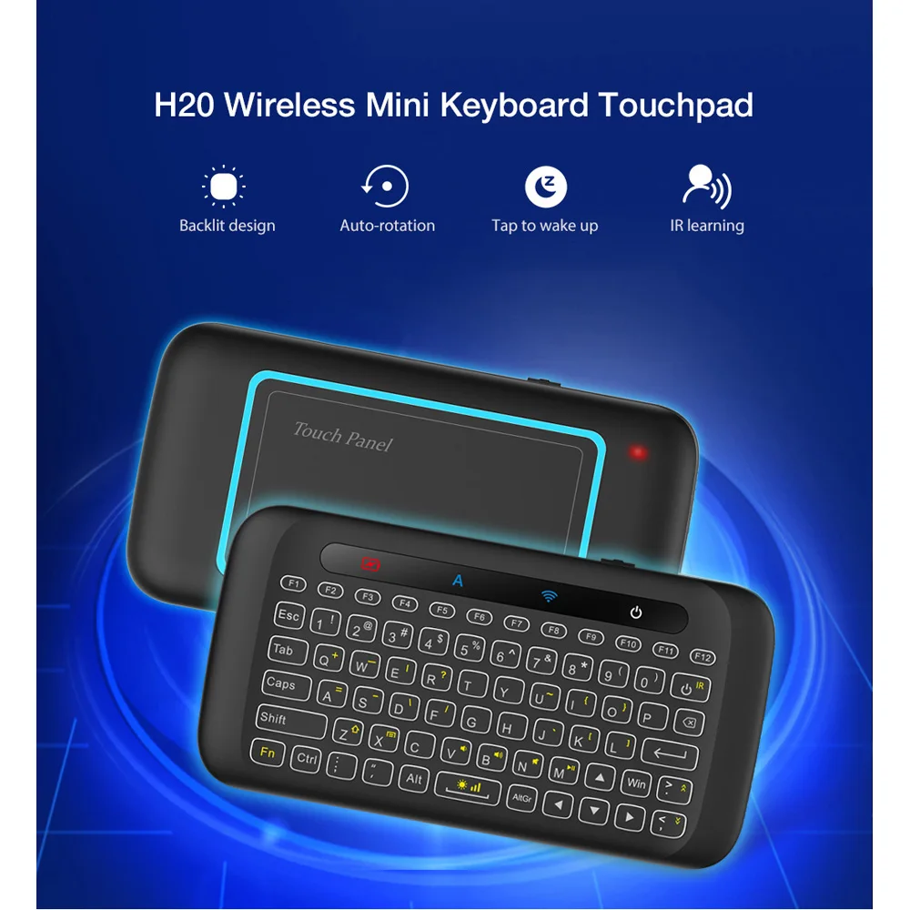 

H20 2.4G Backlight Mini Wireless Keyboard With Touchpad For Android TV Box Brand New And High Quality