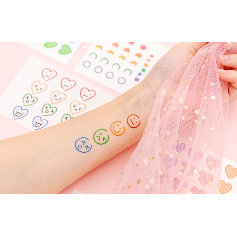 50 пакетов Kawaii emjoy smiley тату-наклейки для лица мини клевый стикер Скрапбукинг индивидуальная наклейка s запеченная с любовью