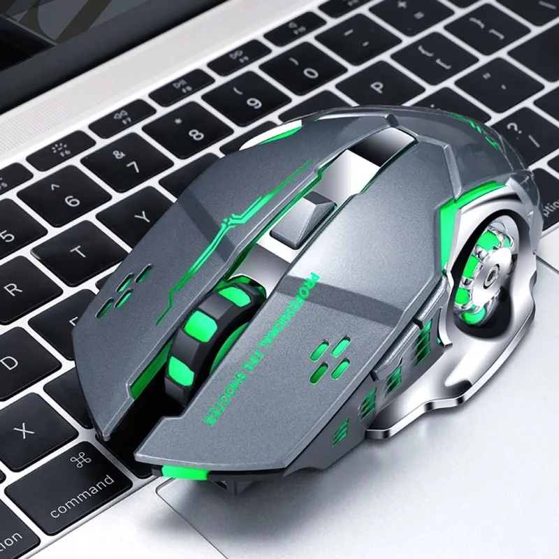 Q13 перезаряжаемая Беспроводная Бесшумная светодиодная подсветка usb оптический, эргономический игровой мышь Настольная компьютерная мышь