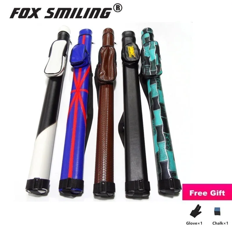 Fox Smiling 2 отверстия 1/2 кий для бассейна чехол 81 см Длина Pu Бильярдные кии аксессуары для бильярда Китай 4 цвета