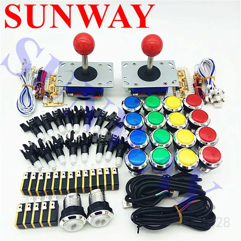 

Arcade Game DIY kit for Zero Delay USB Encoder ZIPPY / Happy Style Joystick 12V CHROME Plated illuminated LED Push Button