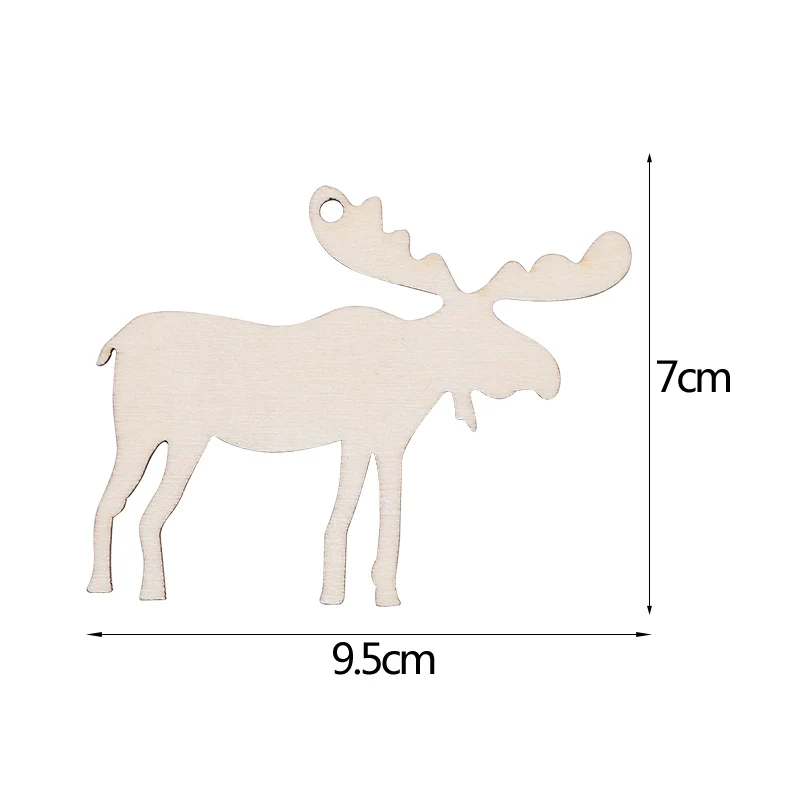 10 шт./лот, прыгающий олень, ангел, деревянная новогодняя елка, подвеска, ремесла, белое дерево, Рождество, Год, елка, Висячие флаги, Декор