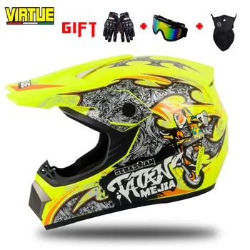 

VIRTUE Electric Motorcycle Full Helmets Full Covered Off-road Helmets Four Seasons Universal Characteristic Cool Locomotive Helm
