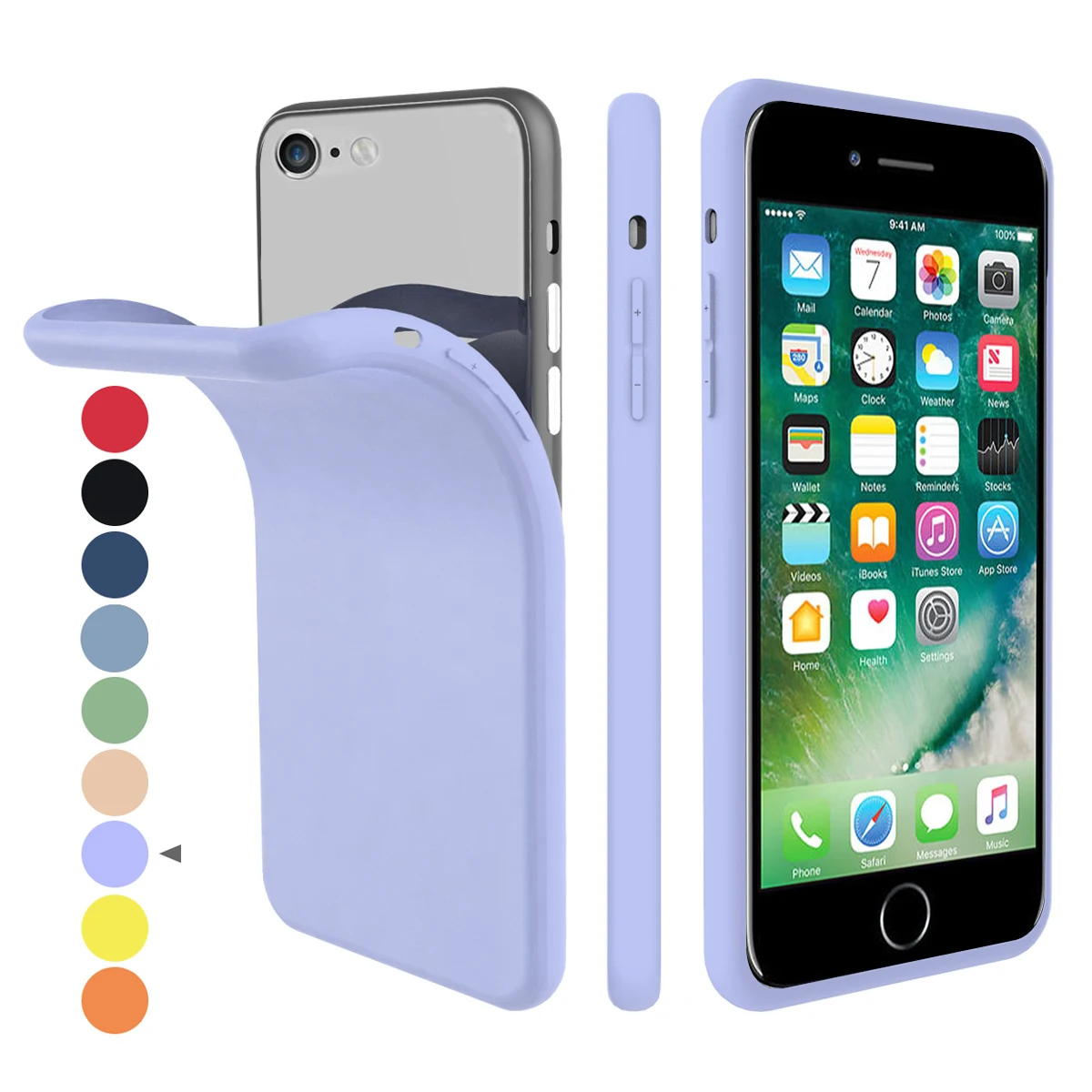 Купить Чехол для iPhone SE 2020 тонкий мягкий силикон цветной устойчивый к царапинам | Бамперы (4000929947194)