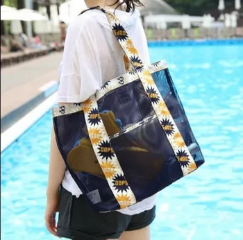 

Outdoor travel storage bag beach net bag one shoulder large capacity beach bag multifunctional clothes storage bag