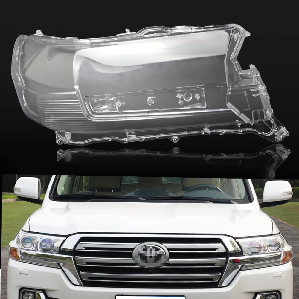 Car Headlamp Lens For Toyota Land Cruiser 2016 2017 2018  Car  Replacement Lens Auto Shell Cover