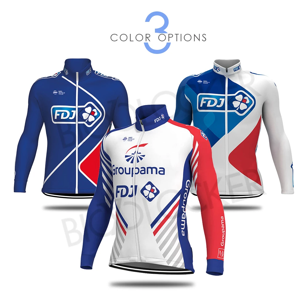 Зимняя одежда для велоспорта FDJ Cycle Set Mans с длинными рукавами, трикотажные изделия, сохраняющие тепло, форма Ropa De Ciclismo Invierno Hombre, термофлис
