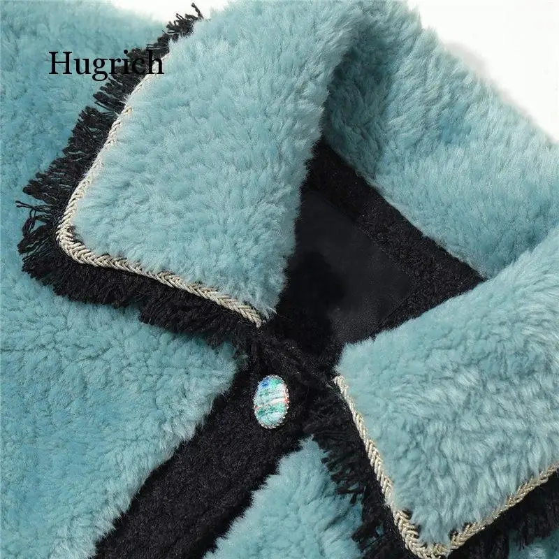 Teddy Lazy Chic Single Breasted Straight Wool Coats Women 2021 Autumn Elf Korean Casual Ladies Warmness Vintage Outwear