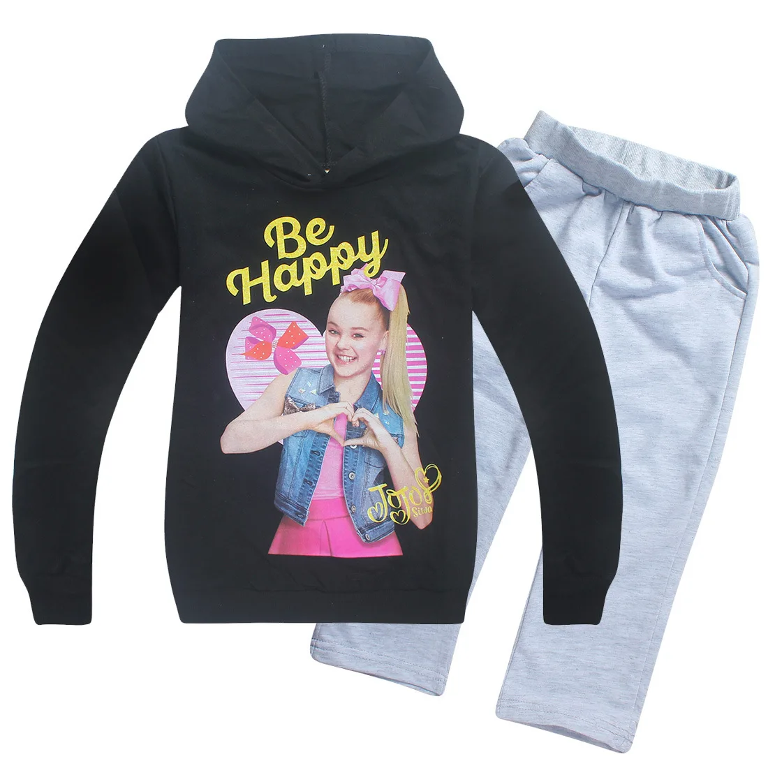 JOJO Siwa/комплекты для маленьких девочек; зимняя одежда; толстовки с длинными рукавами; комплект со штанами; Jojo Siwa; комплекты из 2 предметов; комплекты с оборками для девочек