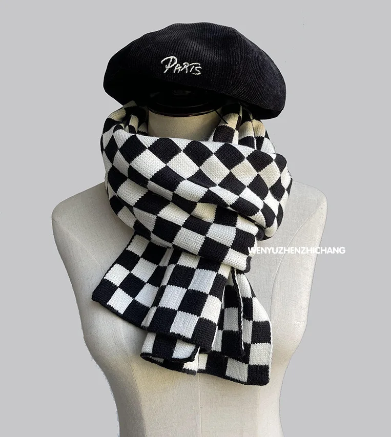 Christmas Pure Cotton Lady Big Shawl Imitation Cashmere Scarf Soft Skin-friendly Thickening Warm Letter Printing Shawl Scarf