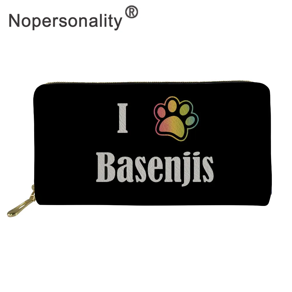 Nopersonality женский кошелек Basenji с принтом собаки, Длинный кошелек, сумочка для монет, кошелек на молнии, клатч-чехол для телефона, женская сумка - Цвет: L5420Z21